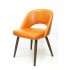 M5670 Orange Commercial Restaurant Mid Century Modern Jetson Upholstered Dining Chair